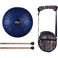 Muslady Tambor de lengua de acero de 5.5 pulgadas- mini 8 tonos con llave C para instrumentos de percusión- tambor de…